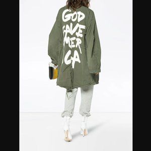 R13 God Save America Oversized Army Military Coat